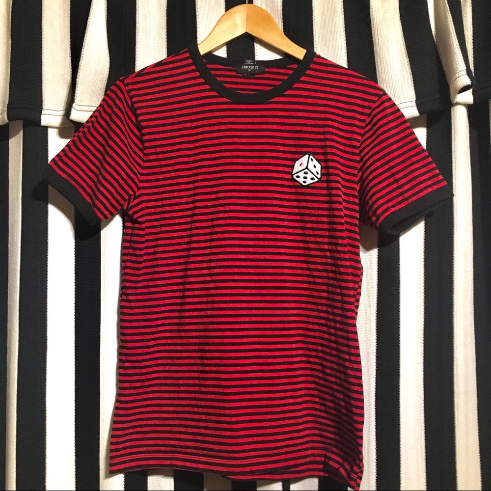 Red/Black Striped F21 T-Shirt